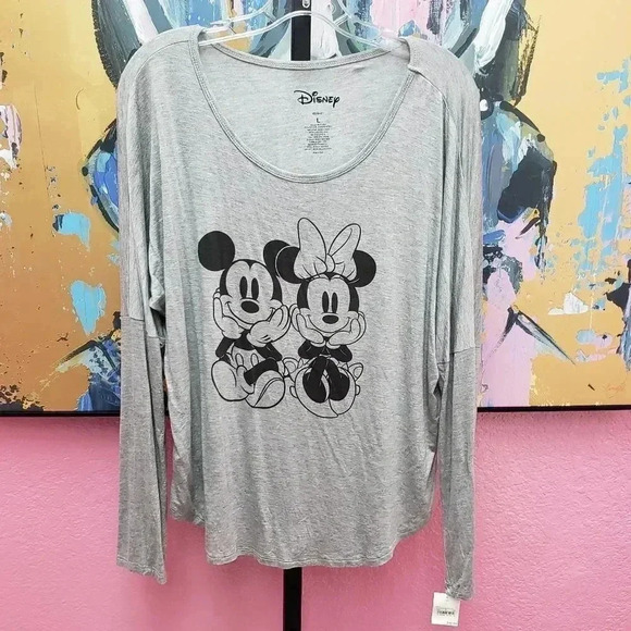 Disney Mickey and Minnie Long Sleeve Top - Picture 1 of 4
